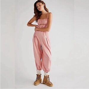 NWOT Free People Pink Kingston Jumpsuit In Color Petal Size Small